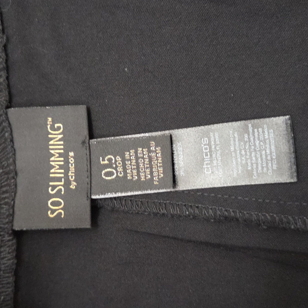 CHICOS SO SLIMMING BRIGITTE SIDE VENT BLACK CROP PANTS 0.5 - Picture 5 of 10